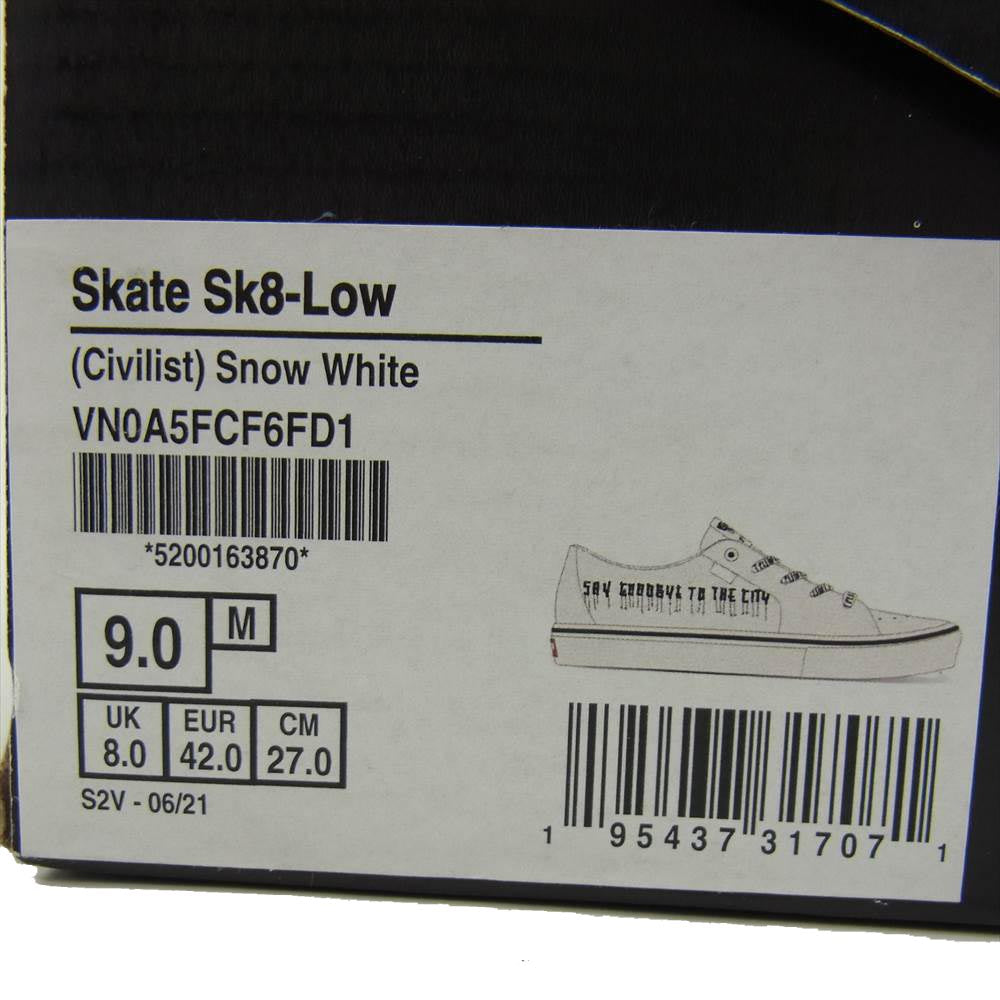VANS バンズ VN0A5FCF6FD1 CIVILIST SKATE SK8-LOW スケート ロー ホワイト ホワイト系 27cm【新古品】【未使用】【中古】