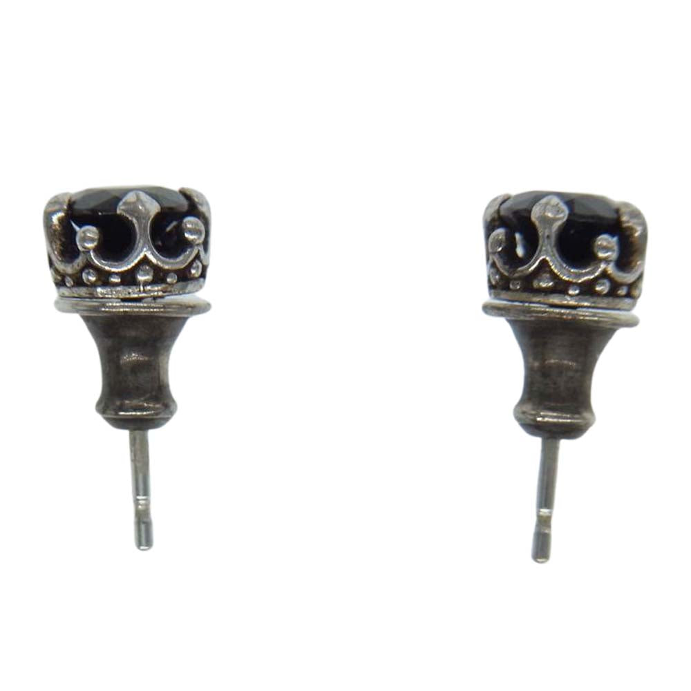 Justin Davis ジャスティンデイビス sej215 Debutant ジルコニア クラウン ピアス ブラック系 シルバー系【中古】