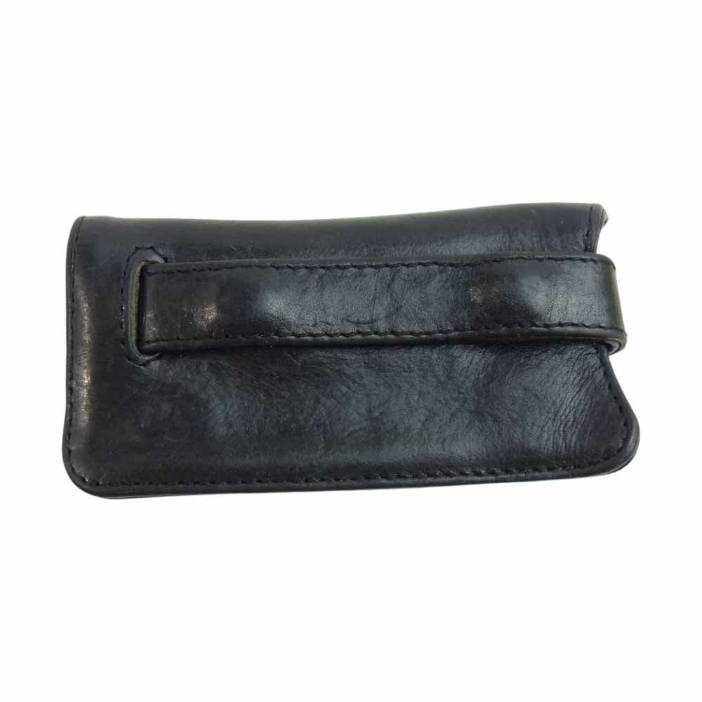 CHROME HEARTS クロムハーツ（原本無） クロスボール ボタン レザー キーケース ブラック系【中古】