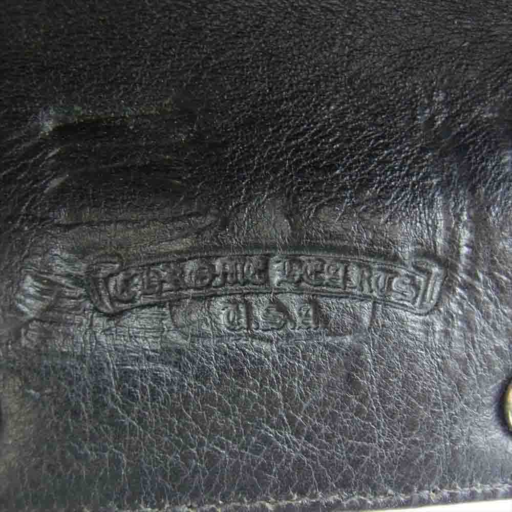 CHROME HEARTS クロムハーツ（原本無） クロスボール ボタン レザー キーケース ブラック系【中古】