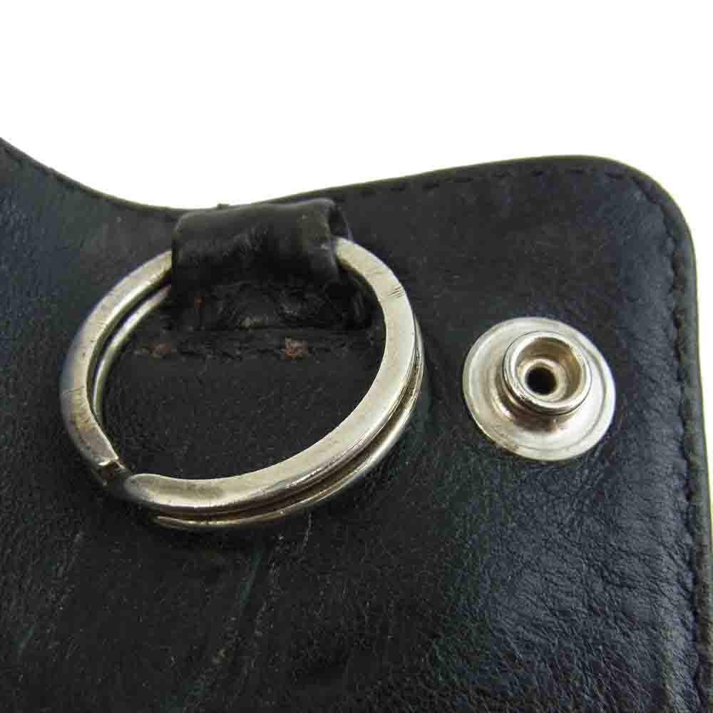 CHROME HEARTS クロムハーツ（原本無） クロスボール ボタン レザー キーケース ブラック系【中古】