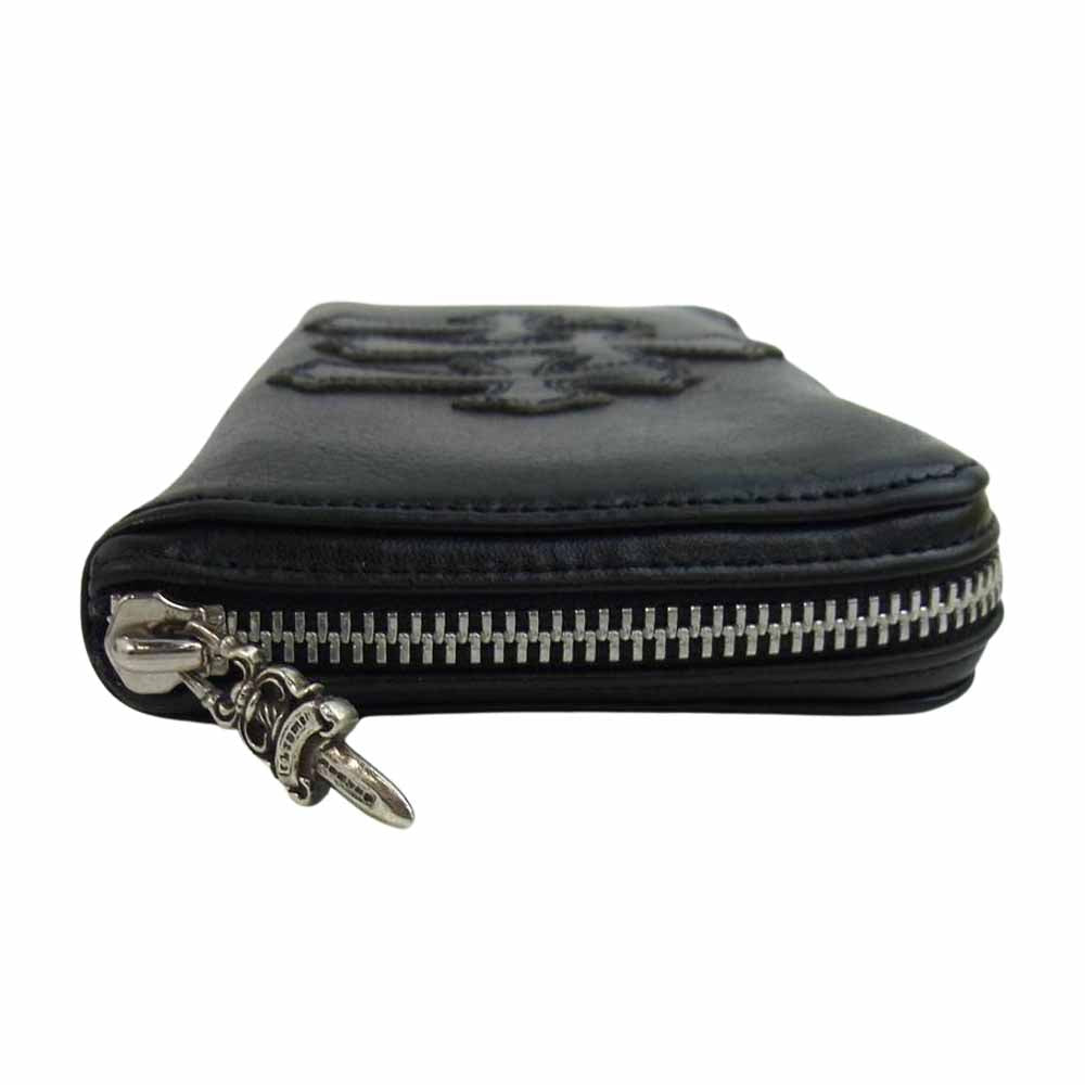 CHROME HEARTS クロムハーツ（原本無） REC F ZIP 3 セメタリークロス ラウンドジップ ウォレット ブラック系【中古】