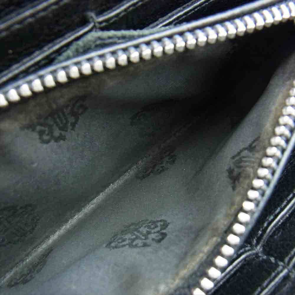 CHROME HEARTS クロムハーツ（原本無） REC F ZIP 3 セメタリークロス ラウンドジップ ウォレット ブラック系【中古】