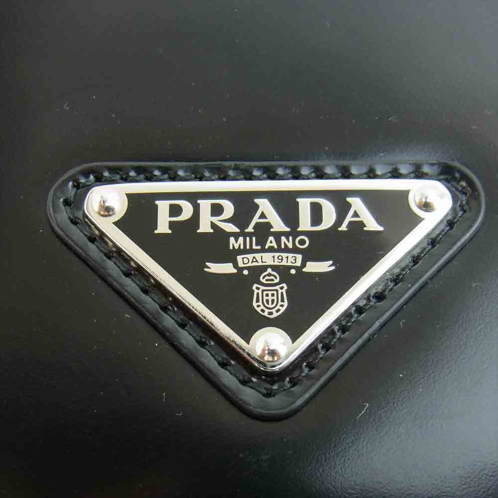 PRADA プラダ 1BD308 ブラッシュドレザー ショルダー バッグ ブラック