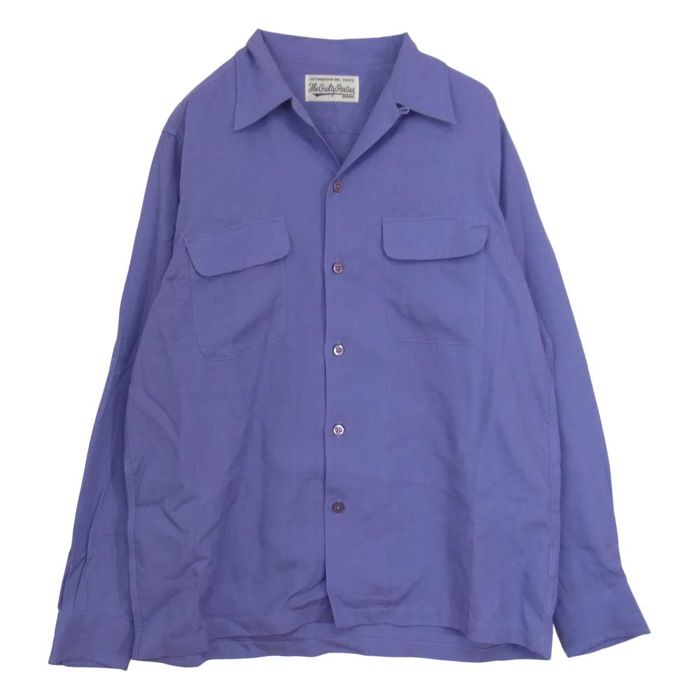 WACKO MARIA ワコマリア オープンカラー 開襟 長袖 シャツ  パープル系 M【中古】