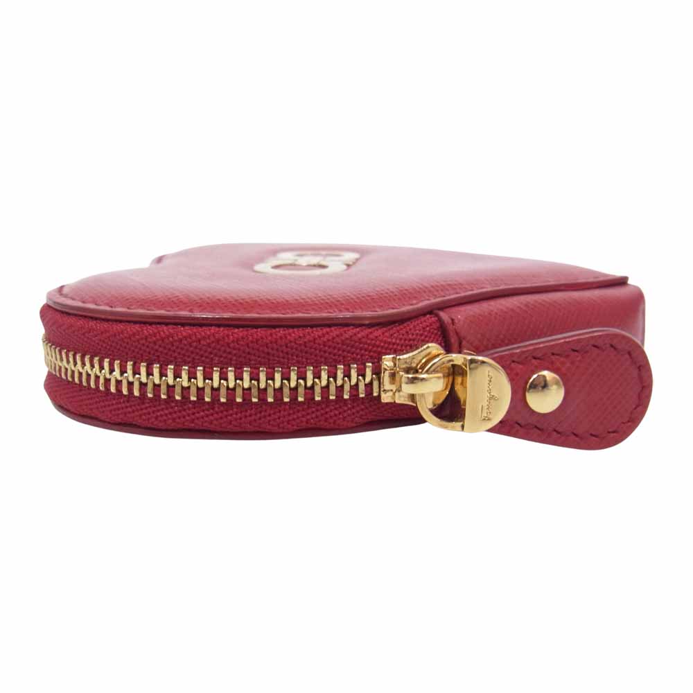 Salvatore Ferragamo サルヴァトーレフェラガモ AU22-C113 ガンチーニ ハート コインケース レッド系【中古】