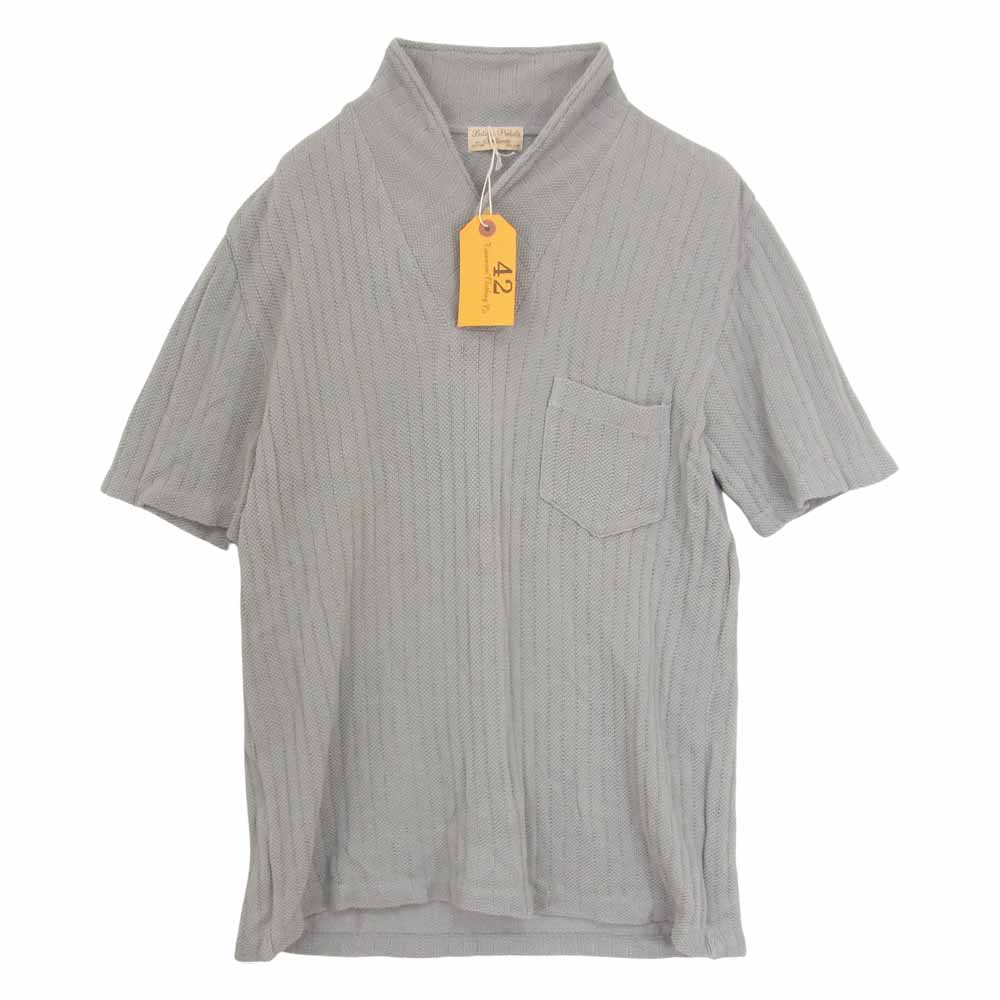 BUTCHER PRODUCTS ブッチャープロダクツ SHAWL POLO ショールカラー ニット ポロシャツ グレー系 L【中古】