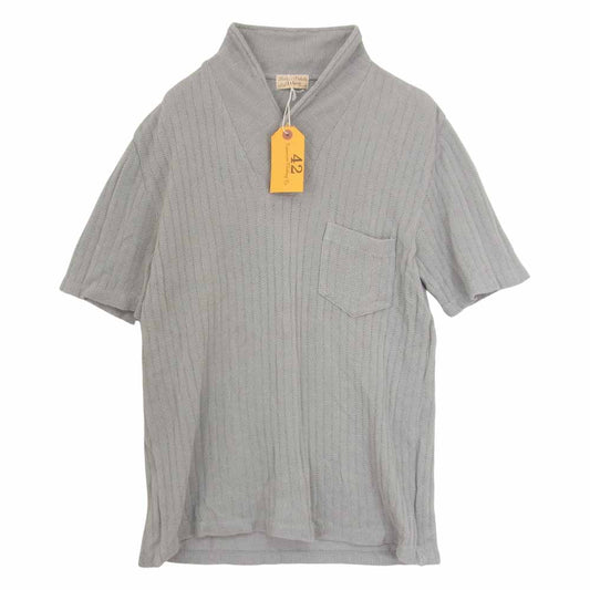 BUTCHER PRODUCTS ブッチャープロダクツ SHAWL POLO ショールカラー ニット ポロシャツ グレー系 L【中古】