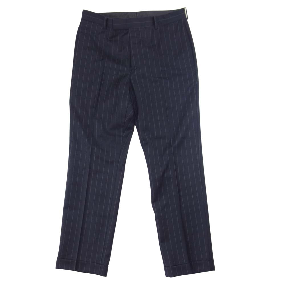 WACKO MARIA ワコマリア Ermenegildo Zegna ゼニア ストライプ スラックス トラウザー パンツ ネイビー系 L【中古】