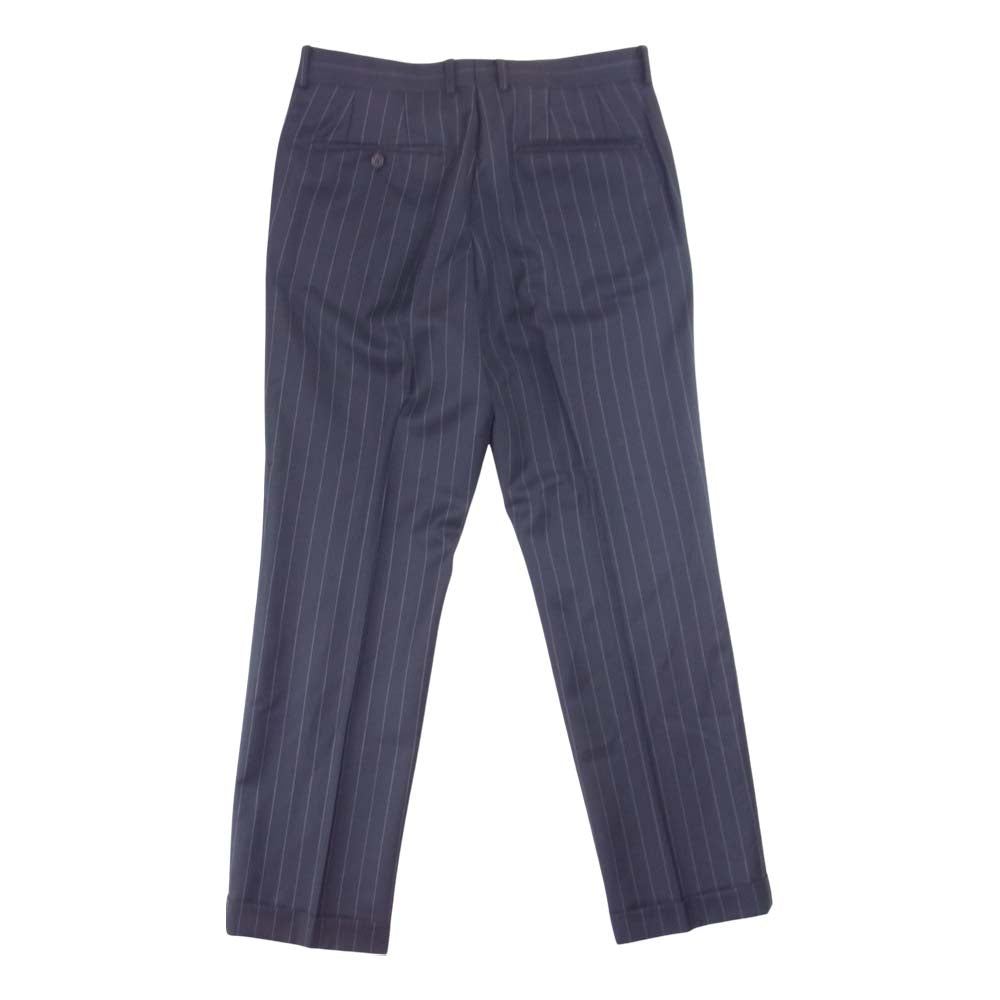 WACKO MARIA ワコマリア Ermenegildo Zegna ゼニア ストライプ スラックス トラウザー パンツ ネイビー系 L【中古】