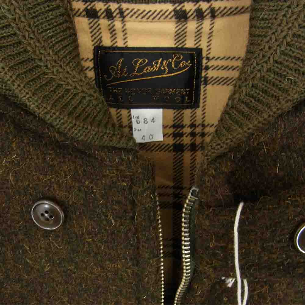 AT LAST アットラスト SUR COAT ウールサー コート ジャケット カーキ系 40【美品】【中古】