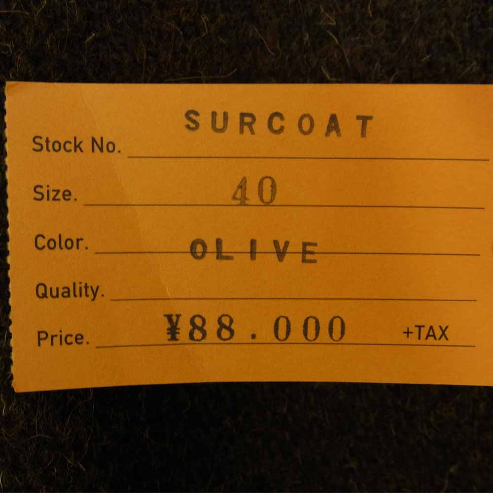 AT LAST アットラスト SUR COAT ウールサー コート ジャケット カーキ系 40【美品】【中古】