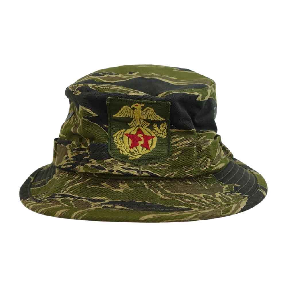 The REAL McCOY'S ザリアルマッコイズ TIGER CAMOUFLAGE BOONIE HAT カモワッペン付き ブーニー ハット グリーン系 カモ柄 73/8【中古】