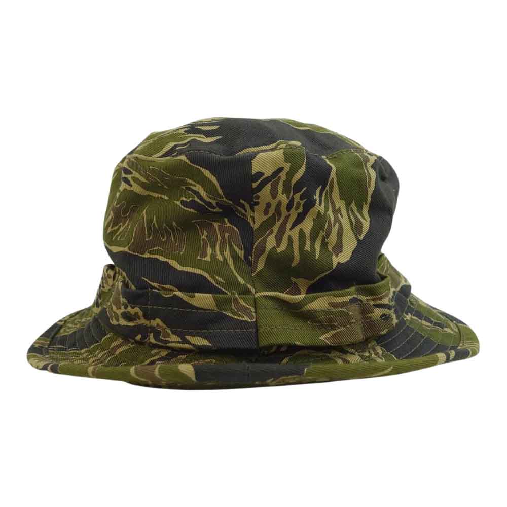 The REAL McCOY'S ザリアルマッコイズ TIGER CAMOUFLAGE BOONIE HAT カモワッペン付き ブーニー ハット グリーン系 カモ柄 73/8【中古】