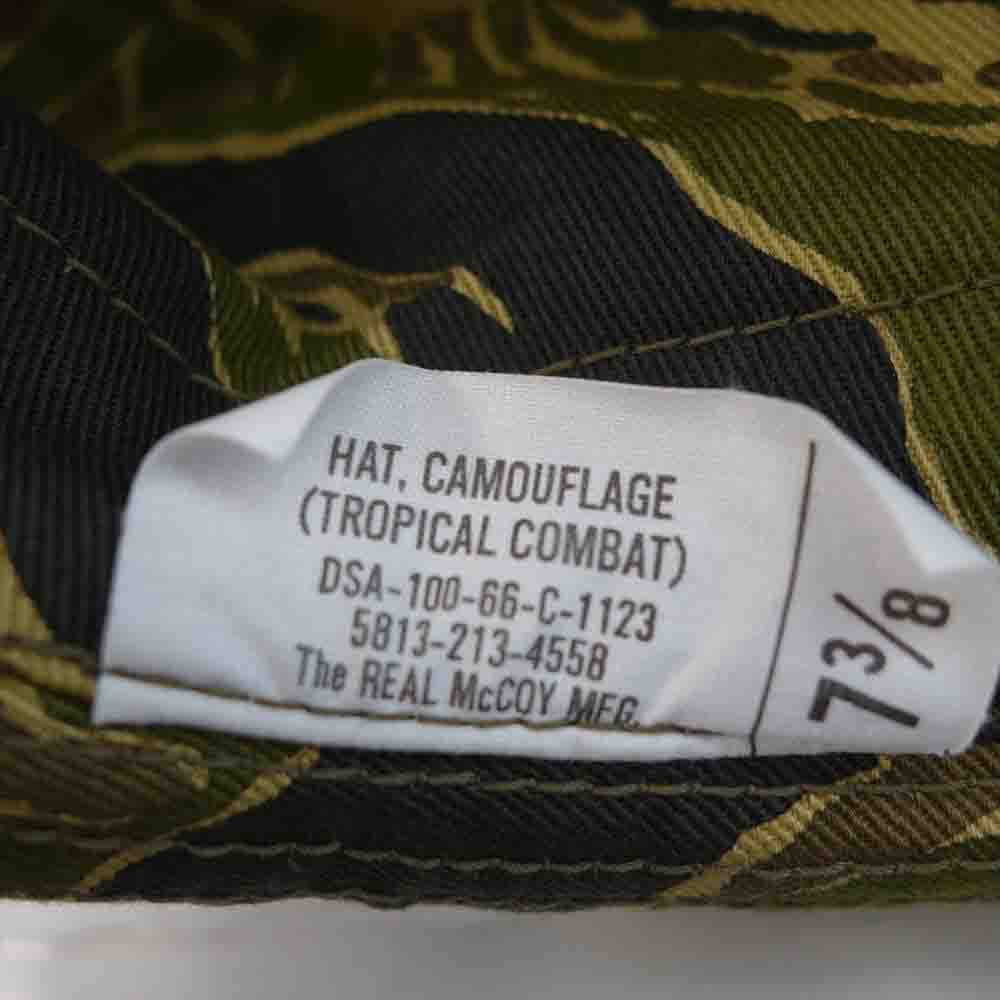 The REAL McCOY'S ザリアルマッコイズ TIGER CAMOUFLAGE BOONIE HAT カモワッペン付き ブーニー ハット グリーン系 カモ柄 73/8【中古】