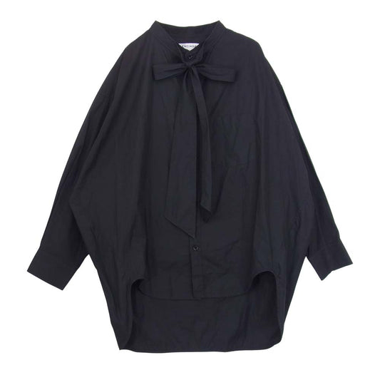 BALENCIAGA バレンシアガ バレンシアガジャパンタグ 492513 TXB02 New Swing Shirt バックロゴプリント ニュースイング シャツ ブラック系 40【中古】