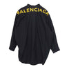 BALENCIAGA バレンシアガ バレンシアガジャパンタグ 492513 TXB02 New Swing Shirt バックロゴプリント ニュースイング シャツ ブラック系 40【中古】