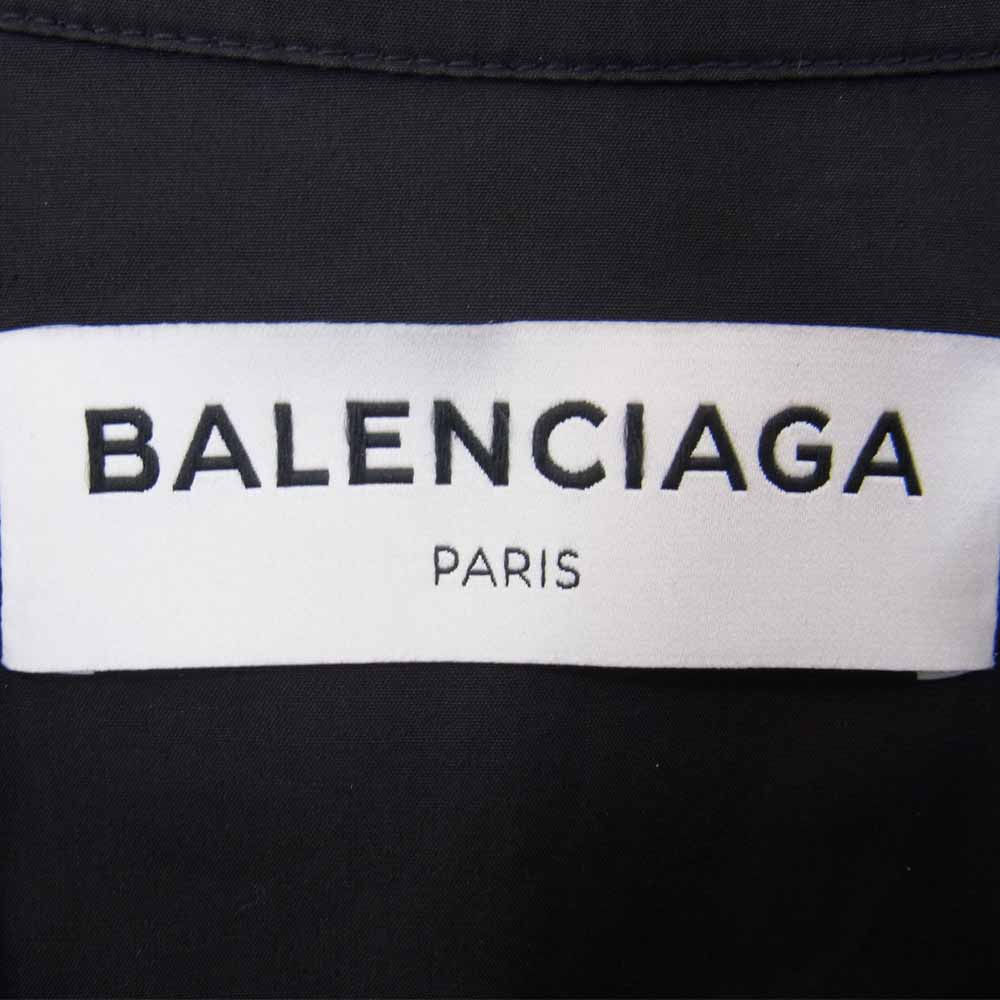 BALENCIAGA バレンシアガ バレンシアガジャパンタグ 492513 TXB02 New Swing Shirt バックロゴプリント ニュースイング シャツ ブラック系 40【中古】