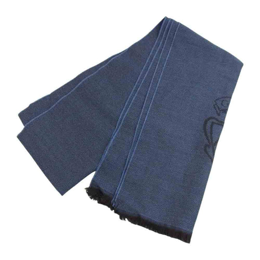 GUCCI グッチ 344993 ウール マフラー ブルー系【中古】