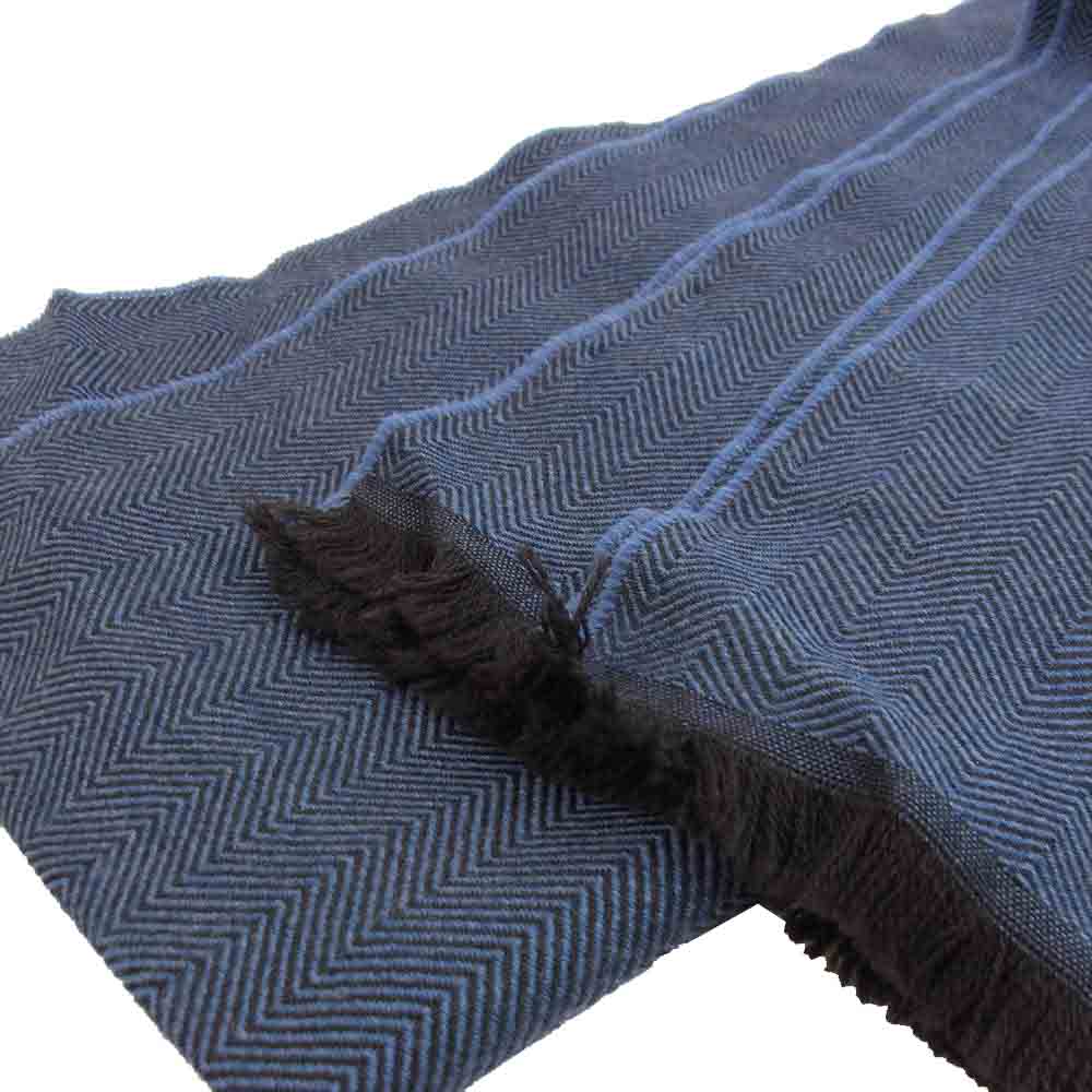 GUCCI グッチ 344993 ウール マフラー ブルー系【中古】