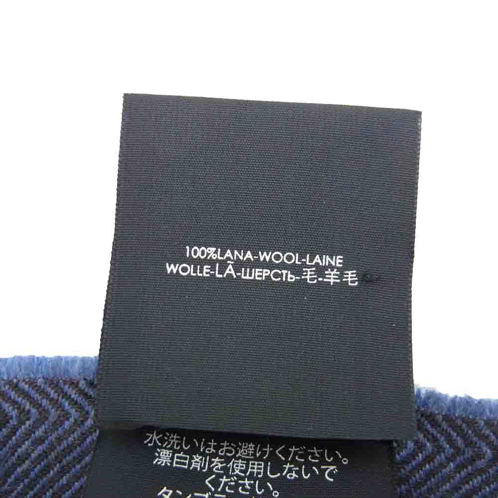 GUCCI グッチ 344993 ウール マフラー ブルー系【中古】