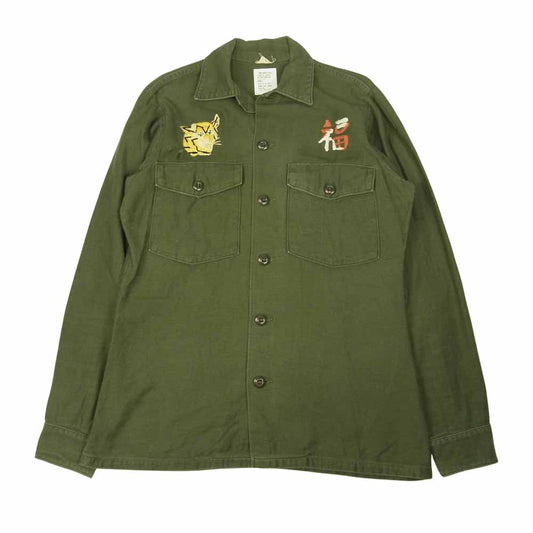 フロムザガレット Horizontal US ARMY Utility Shirts ホリゾンタル US アーミー ユーティリティー シャツ 刺繍 ミリタリー シャツ カーキ系 S【中古】
