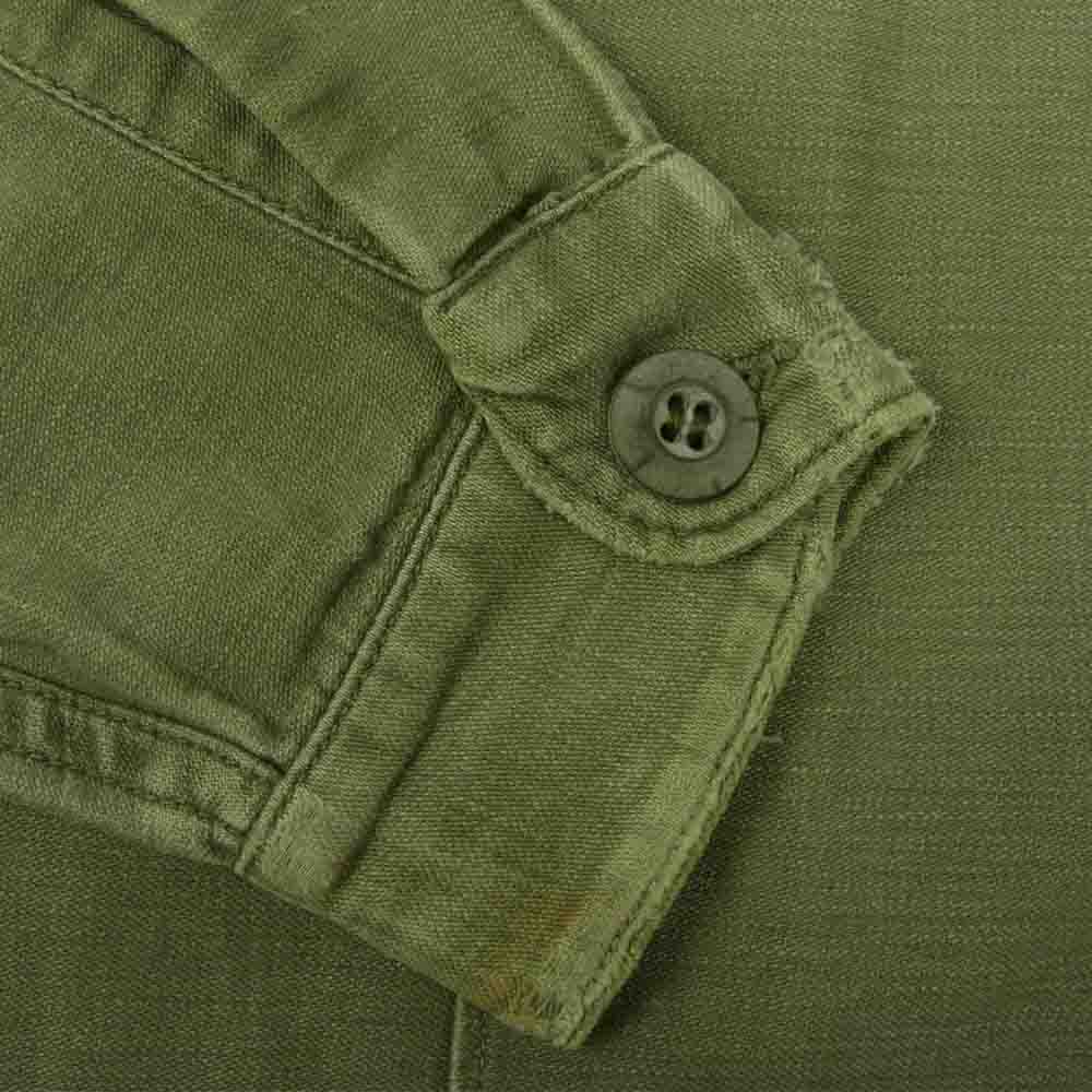 Horizontal US ARMY Utility Shirts ホリゾンタル US アーミー ユーティリティー シャツ 刺繍 ミリタリー シャツ カーキ系 S【中古】