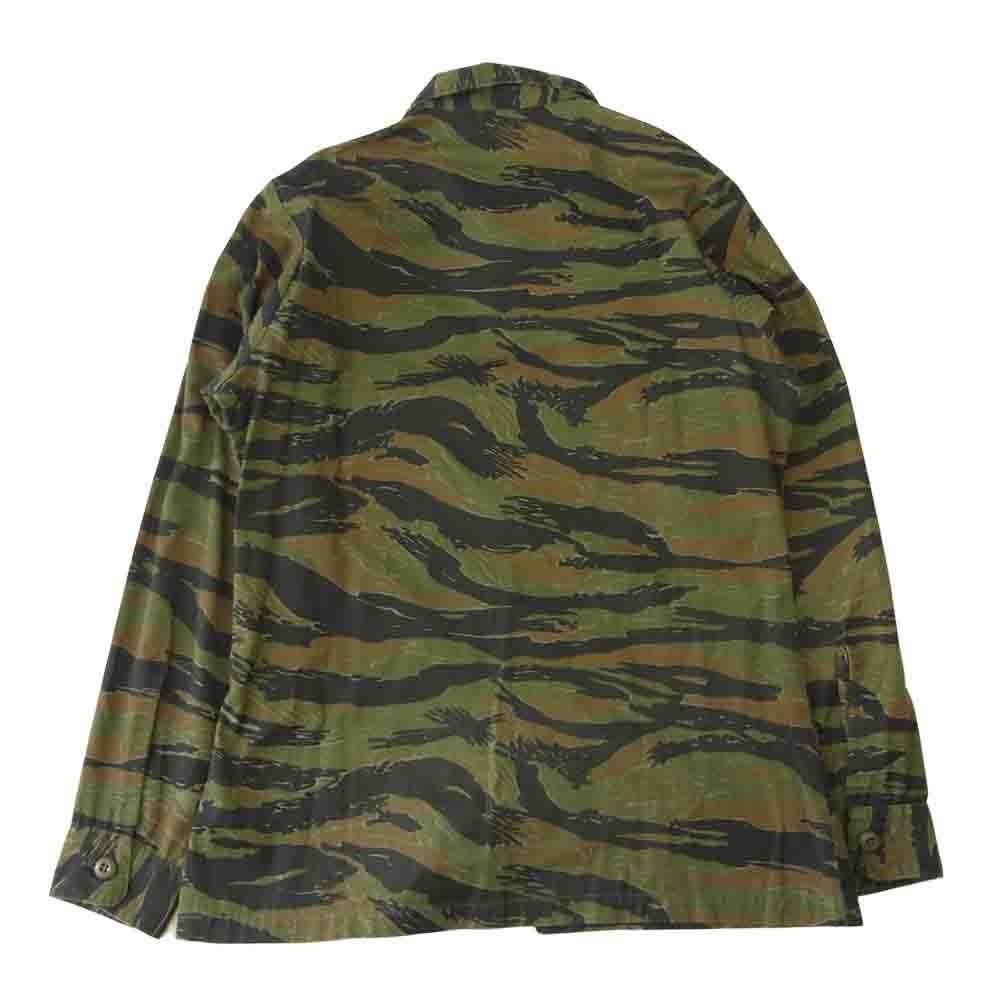 US ARMY タイガーカモ ユーティリティシャツ ミリタリー シャツ カーキ系 14.5【中古】