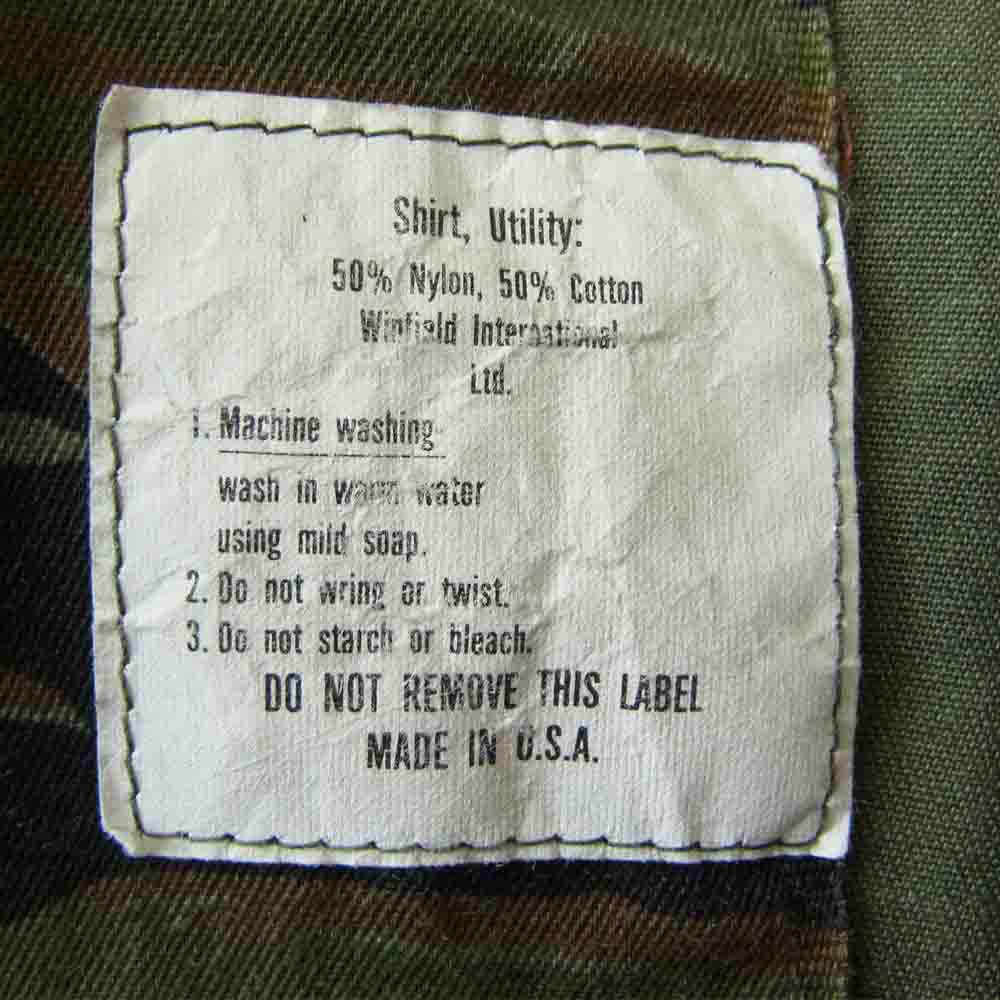 US ARMY タイガーカモ ユーティリティシャツ ミリタリー シャツ カーキ系 14.5【中古】