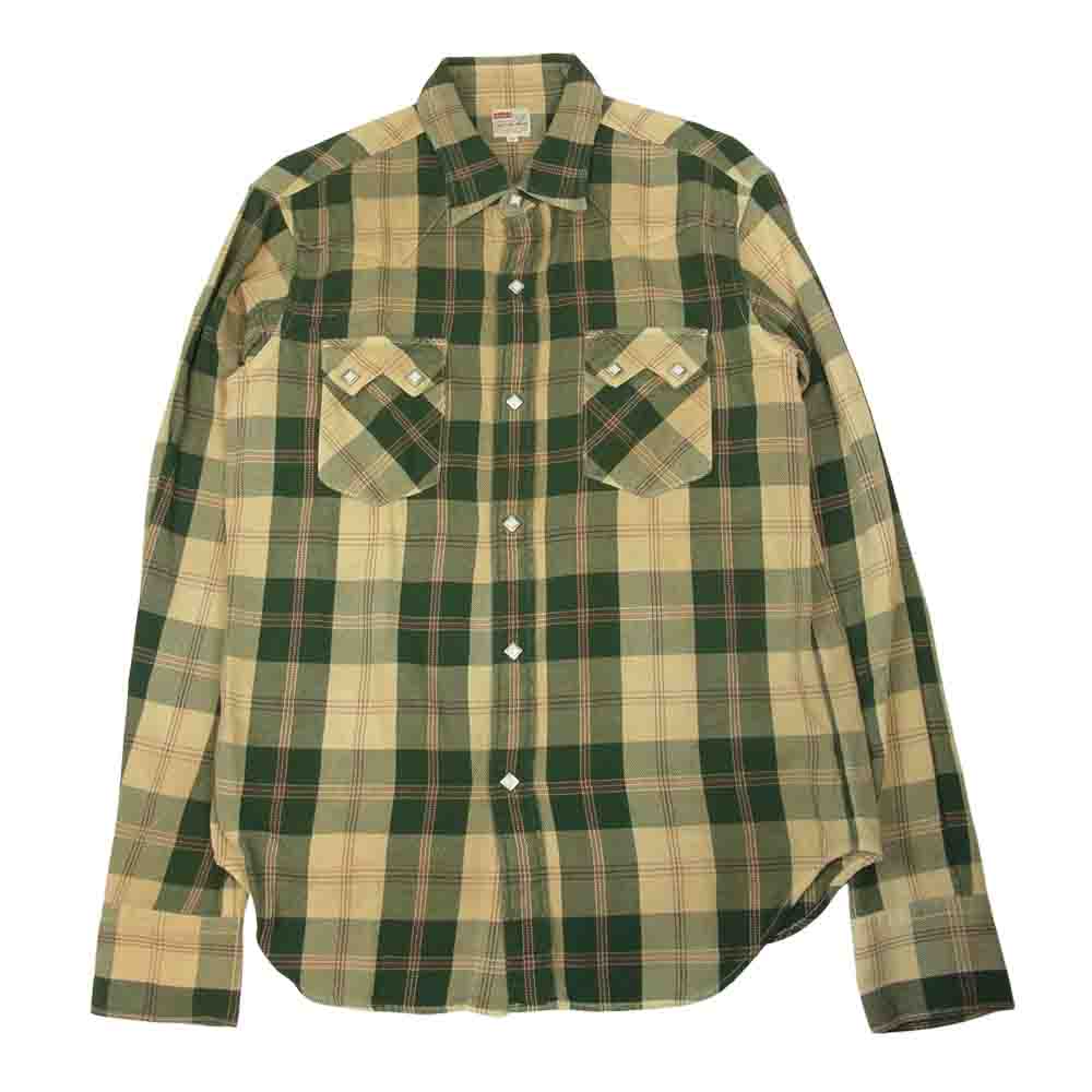 JELADO ジェラード vintage check western shirt チェック ウエスタン シャツ グリーン系 M【中古】