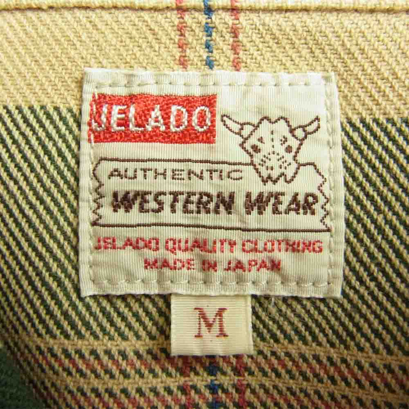 JELADO ジェラード vintage check western shirt チェック ウエスタン シャツ グリーン系 M【中古】