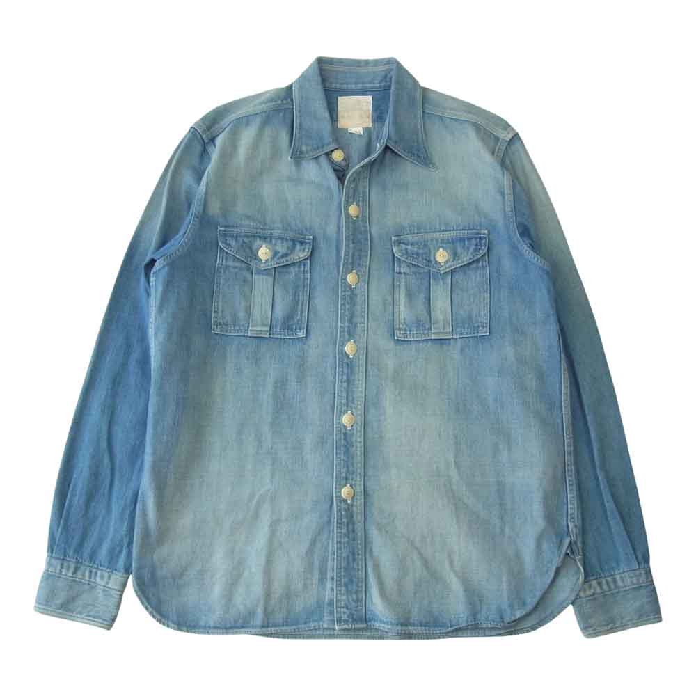 JELADO ジェラード PIRETE OF BLUEDYE 加工 ストレッチ デニム シャツ インディゴブルー系 M【中古】