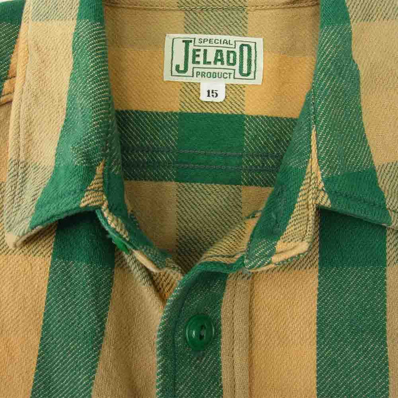 JELADO ジェラード ヘビーネル チェック シャツ グリーン系 15【中古】