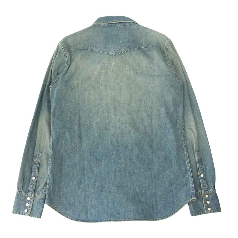 FULLCOUNT フルカウント 4894HW Denim Western Shirt  Hand Wash 加工 デニム ウエスタン シャツ  インディゴブルー系 38【中古】