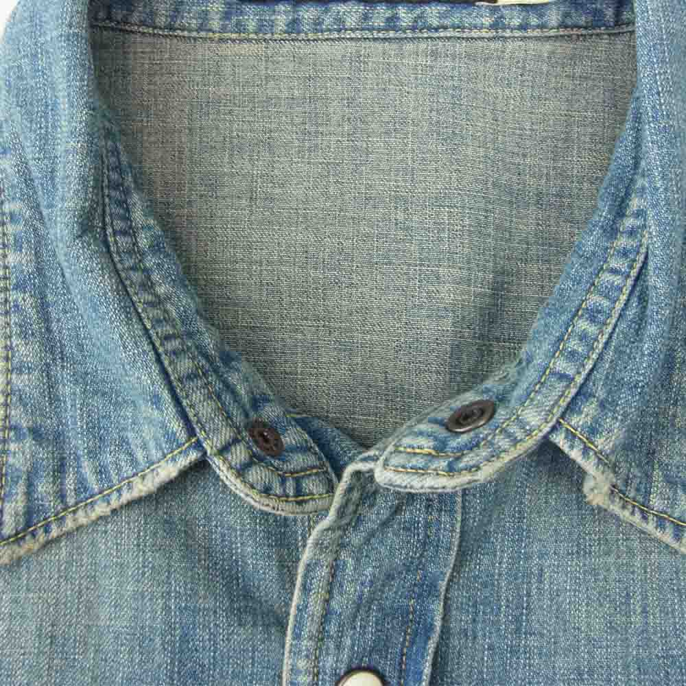 FULLCOUNT フルカウント 4894HW Denim Western Shirt  Hand Wash 加工 デニム ウエスタン シャツ  インディゴブルー系 38【中古】