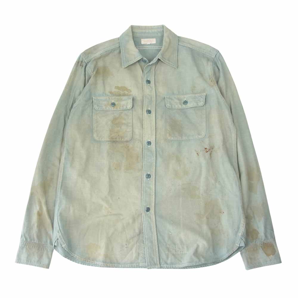 JELADO ジェラード Union Workers Shirt ユニオンワーカーズシャツ フェイドインディゴ シャンブレー 加工 ワーク シャツ インディゴブルー系 M【中古】