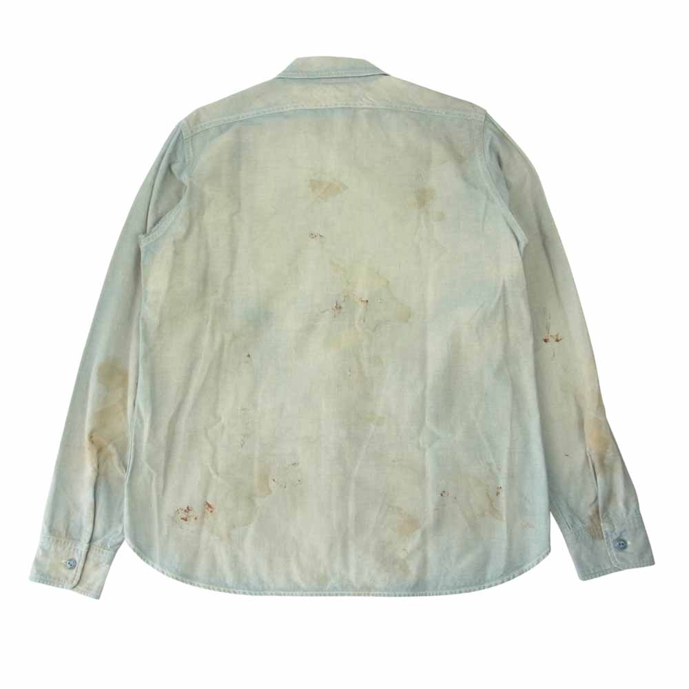 JELADO ジェラード Union Workers Shirt ユニオンワーカーズシャツ フェイドインディゴ シャンブレー 加工 ワーク シャツ インディゴブルー系 M【中古】