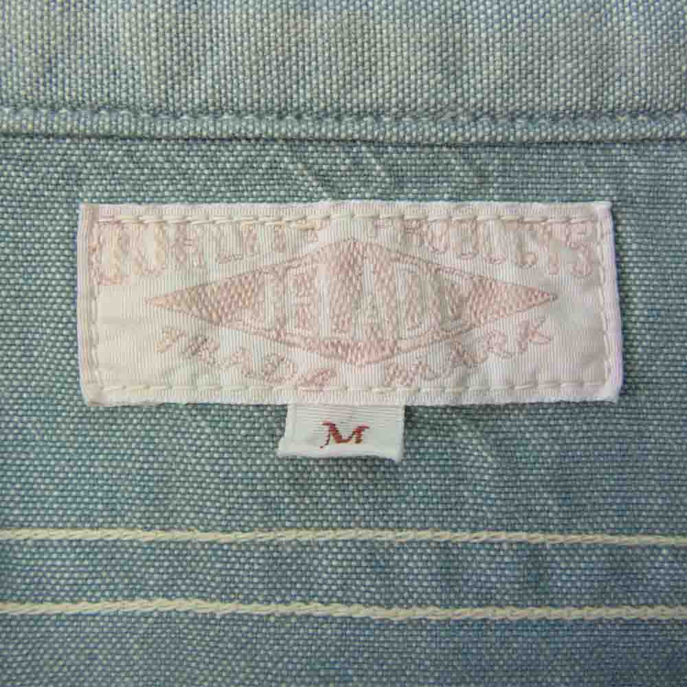 JELADO ジェラード Union Workers Shirt ユニオンワーカーズシャツ フェイドインディゴ シャンブレー 加工 ワーク シャツ インディゴブルー系 M【中古】