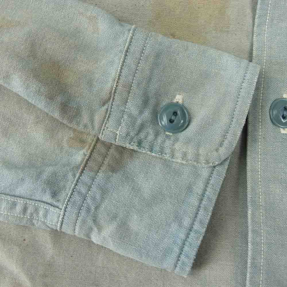 JELADO ジェラード Union Workers Shirt ユニオンワーカーズシャツ フェイドインディゴ シャンブレー 加工 ワーク シャツ インディゴブルー系 M【中古】