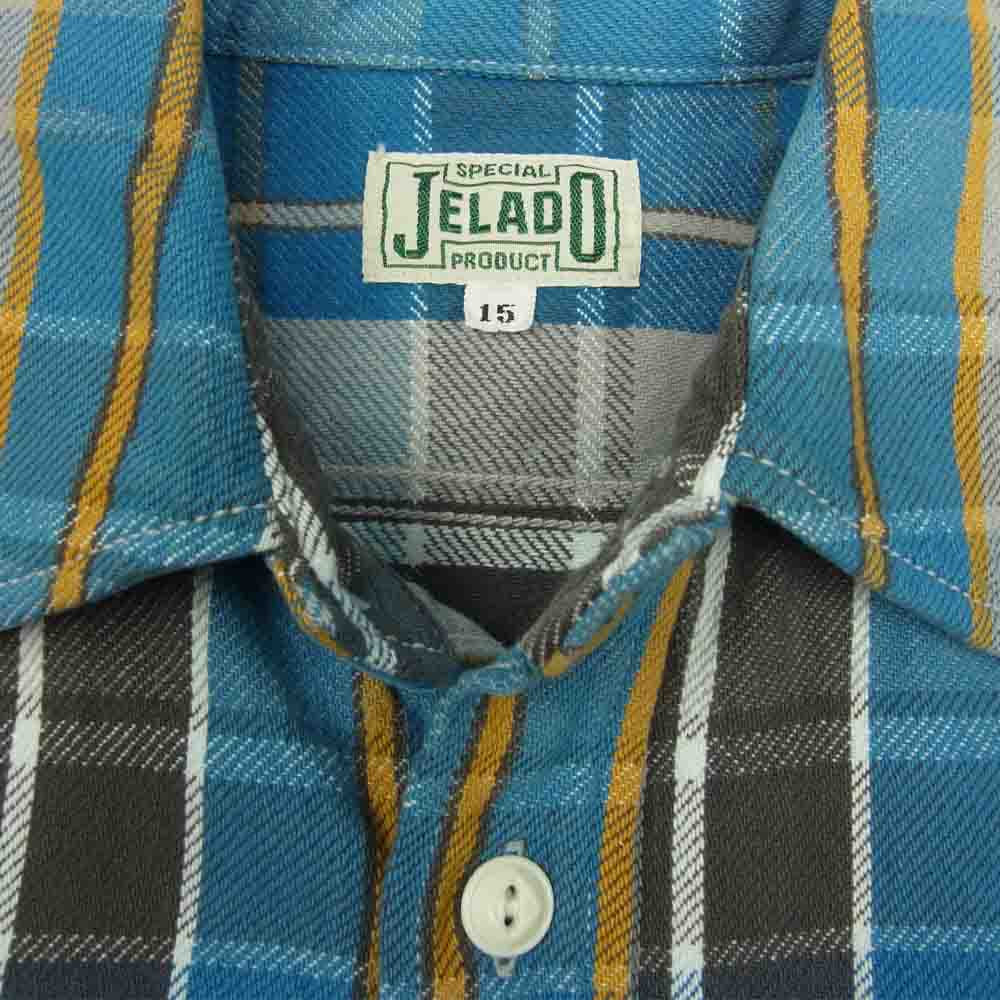 JELADO ジェラード ヘビーネル チェック シャツ ブルー系 15【中古】
