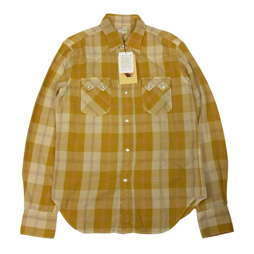 JELADO ジェラード vintage check western shirt チェック ウエスタン シャツ マスタード イエロー系 M【新古品】【未使用】【中古】