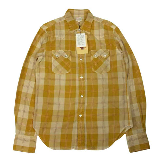 JELADO ジェラード vintage check western shirt チェック ウエスタン シャツ マスタード イエロー系 M【新古品】【未使用】【中古】