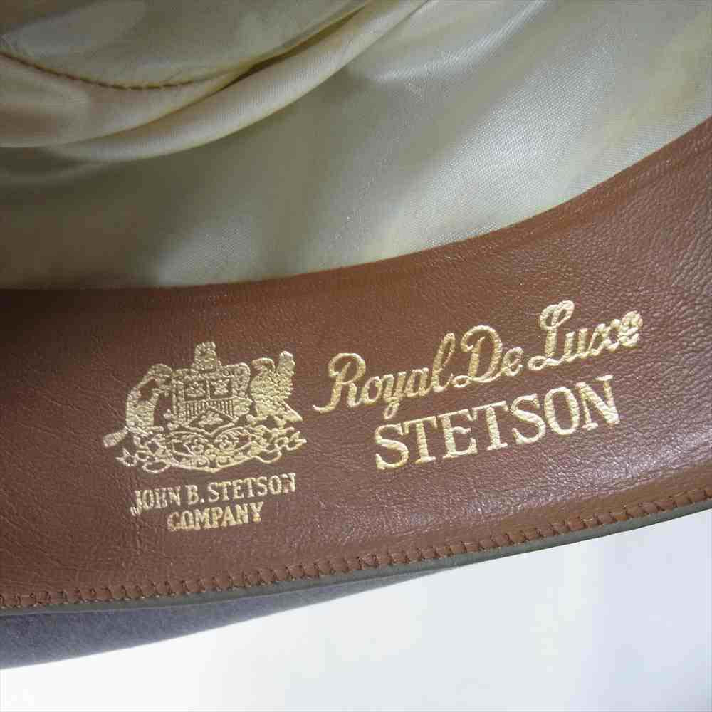 STETSON royal deluxe フェルト ハット 中折れ 帽子 カーキ系 3/4【中古】