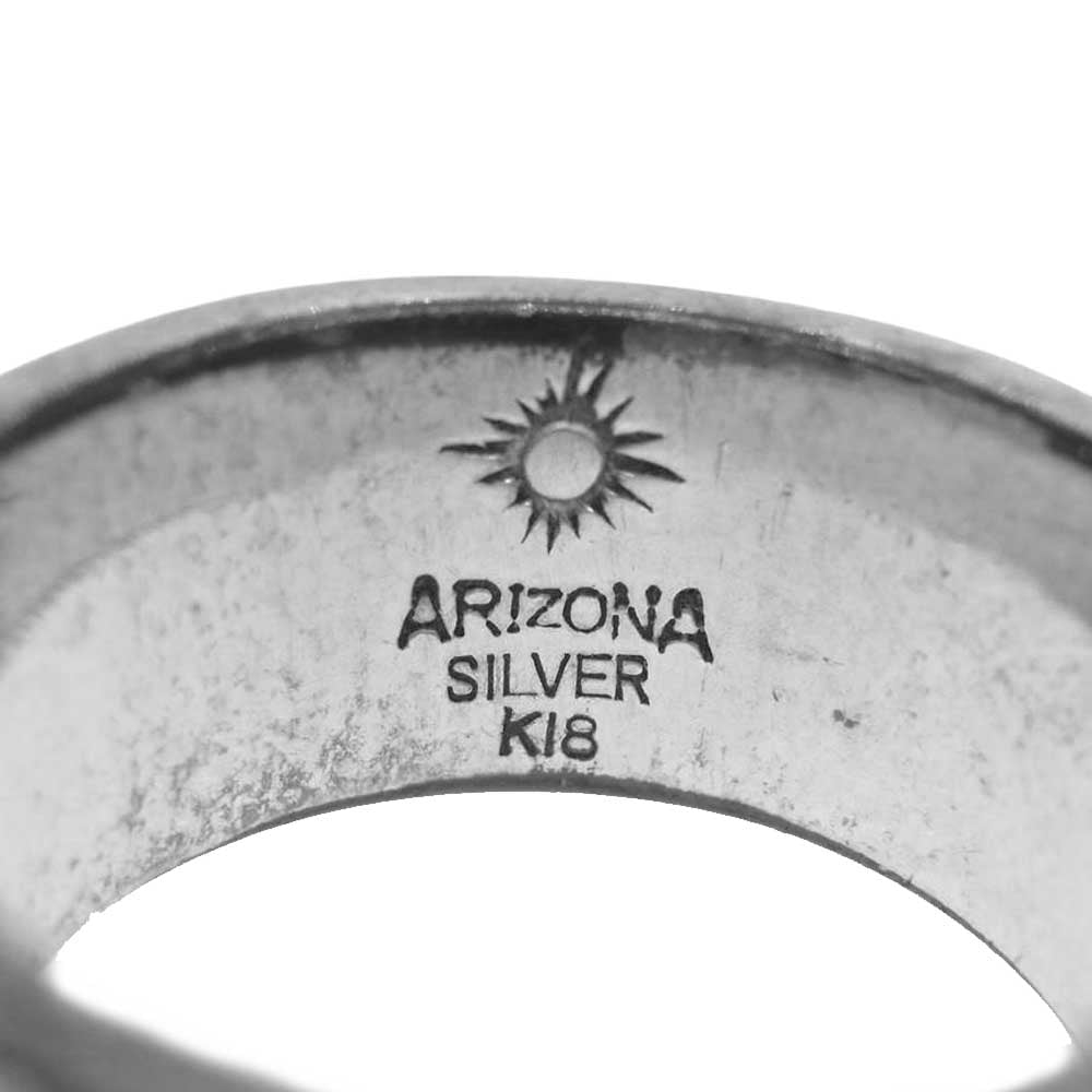 ARIZONA FREEDOM アリゾナフリーダム K18 太陽神付 W唐草 リング シルバー系 22.5号【中古】
