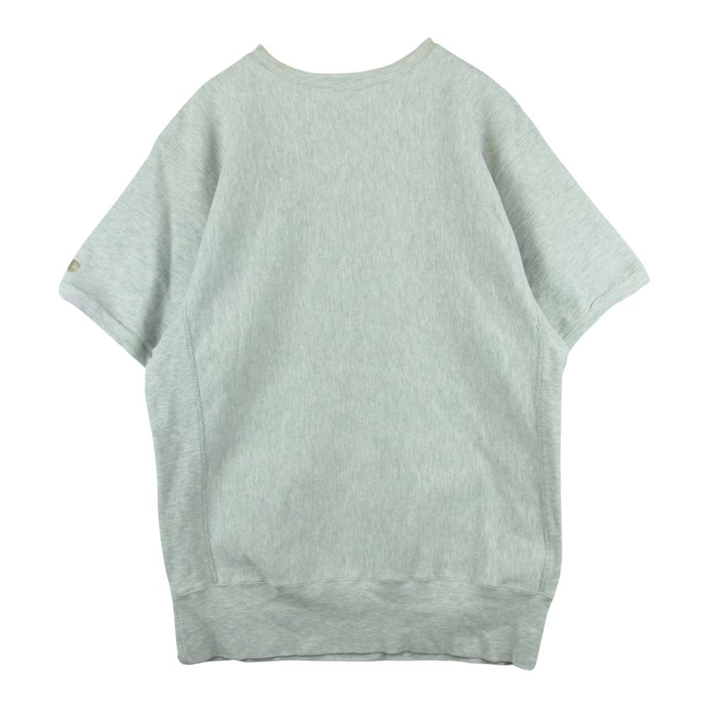 Champion チャンピオン USA製 90s 刺繍タグ リバースウィーブ 半袖 スウェット コットン グレー系 XL【中古】
