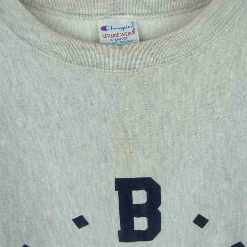 Champion チャンピオン USA製 90s 刺繍タグ リバースウィーブ 半袖 スウェット コットン グレー系 XL【中古】
