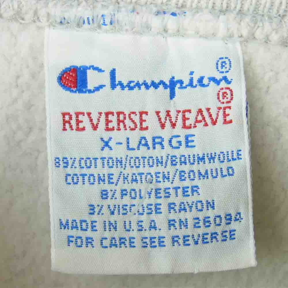 Champion チャンピオン USA製 90s 刺繍タグ リバースウィーブ 半袖 スウェット コットン グレー系 XL【中古】