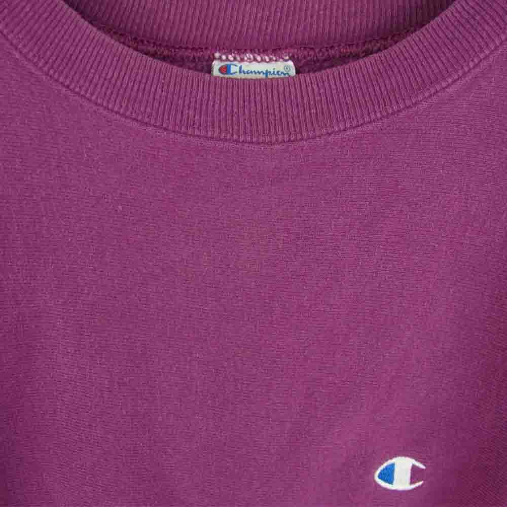 Champion チャンピオン USA製 90s 刺繍タグ リバースウィーブ 半袖 スウェット コットン パープル系 XL【中古】