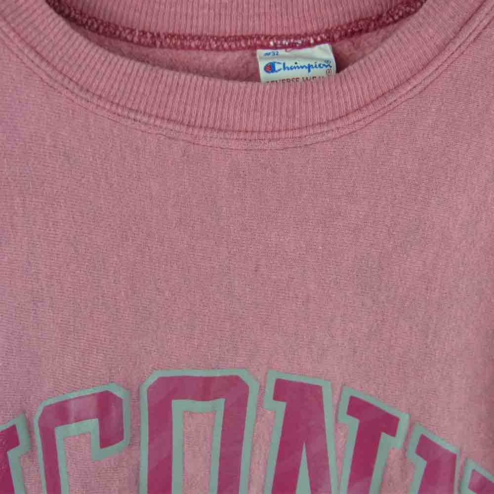 Champion チャンピオン USA製 90s 刺繍タグ リバースウィーブ 半袖 スウェット コットン ピンク系 XL【中古】