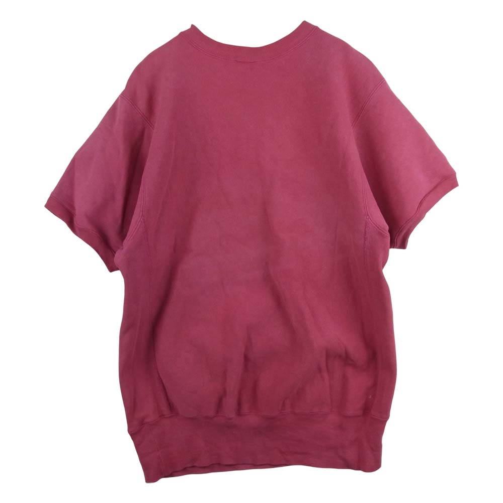Champion チャンピオン USA製 90s 刺繍タグ リバースウィーブ 半袖 スウェット コットン ピンク系 XL【中古】